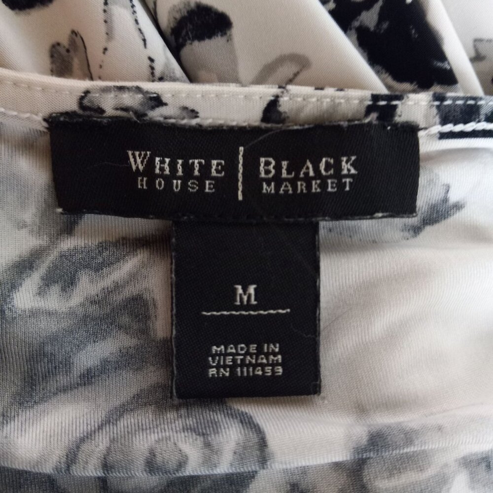 White House Black Market Size M Tank Top Floral Tiered Ruffle Sleeveless - Picture 5 of 7